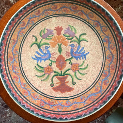 Handmade ceramic plate Manelou like new, diameter 29 cm