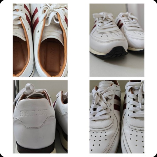 Bally Aston leather sneakers, size 40.5, white