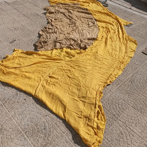 Yellow linen fabric used for decoration