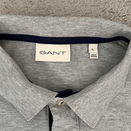 Gant Men Contrast Pique Polo Shirt L like new, gray
