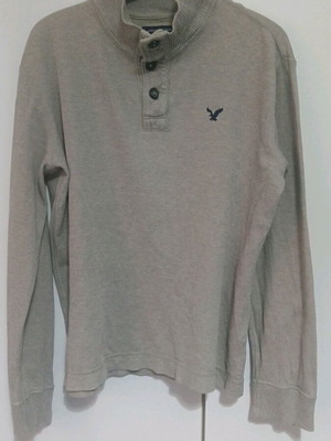 American Eagle πουλόβερ henley σε μπεζ, μέγεθος M