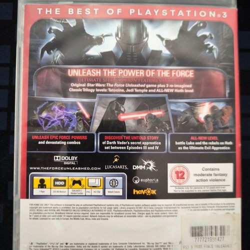 Star Wars The Force Unleashed Ultimate Sith Edition PS3 game mint