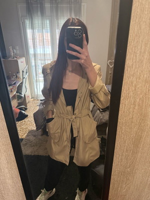 Short gabardine new with detachable hood beige M/L