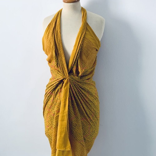 Vintage pareo cotton used, versatile beachwear