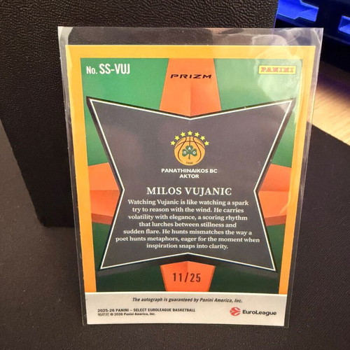 Milos Vujanic Autograph Card New