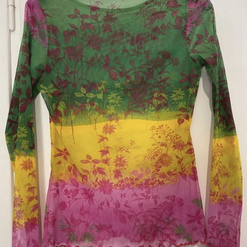 Vintage long-sleeve top multicolor, like new