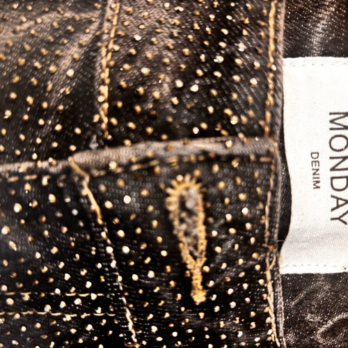 Black denim Premium Monday jeans like new with strass