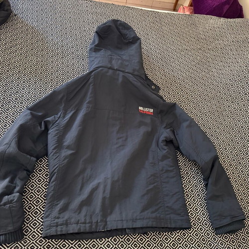 Hollister jacket with fur used, blue, size L