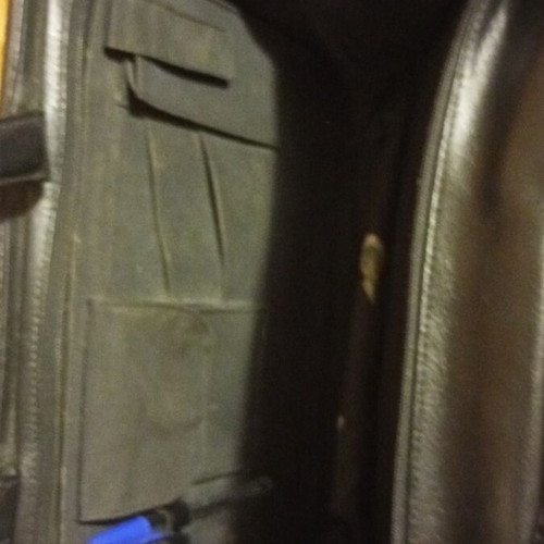 Delsey leather briefcase vintage, used, black