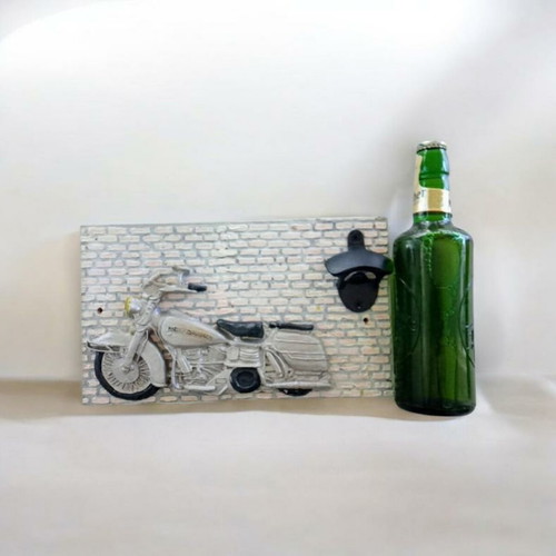 Handmade Harley Wall-Mounted Beer Opener Wood 30x17 cm new