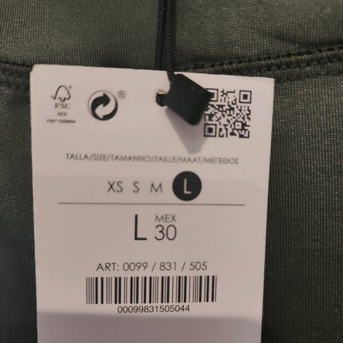 Bershka women's shiny leggings new, olive, size L