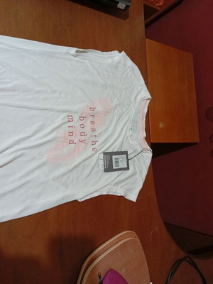 Emerson women's T-shirt new, size L, white and pink