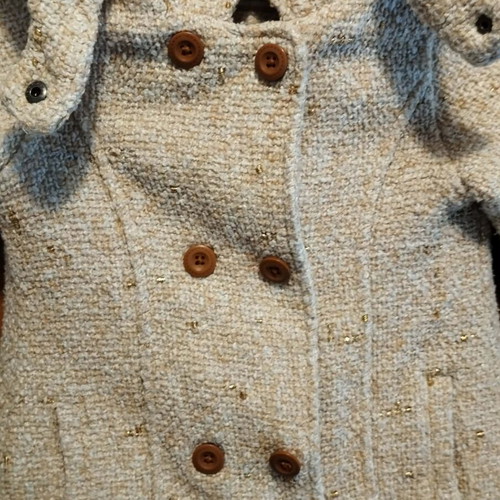 Orchestra girls' coat like new, beige with metallized details