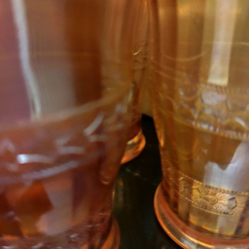 Vintage glasses like new, set of 6, honey color