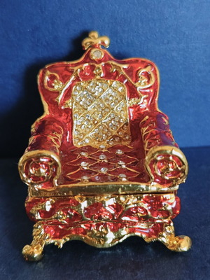 Enameled Bijouterie Baroque Armchair new in box