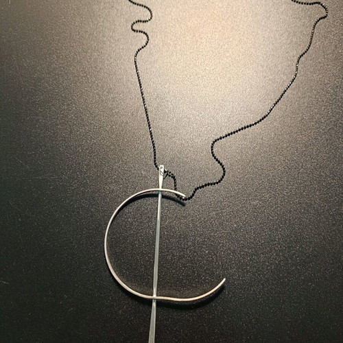 Handmade long necklace set with ring silver new