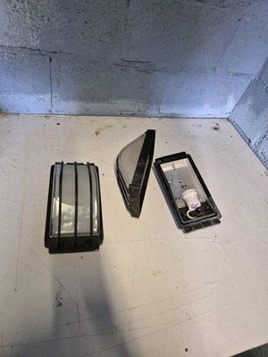 Wall lamps set of 3 used, glass look, 1 pendant 2 wall-mounted