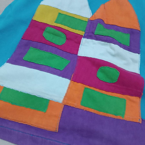 Platinum multicolor blouse-dress S-M, cotton