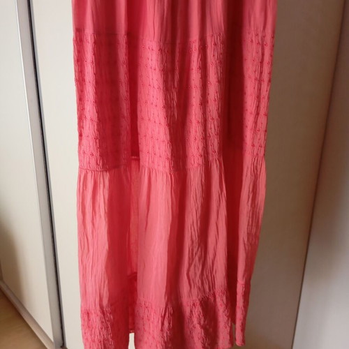 Strapless long dress, faded apple pink, summer style