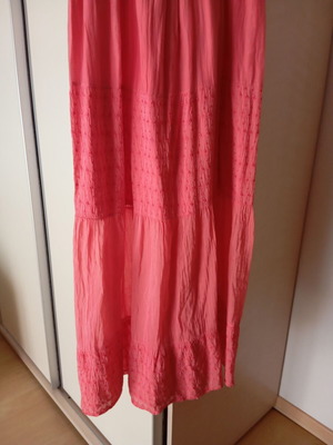 Strapless long dress, faded apple pink, summer style