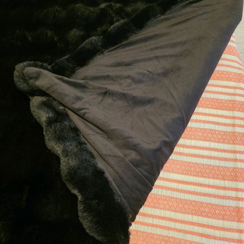 Fur blanket new, black, soft, 1.10×1.50 m with lining