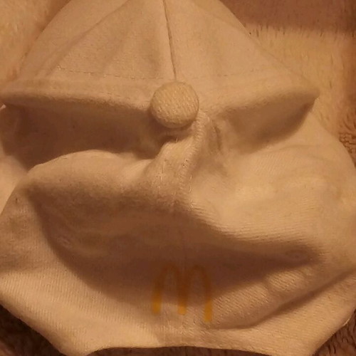 Hat Konstantinos Argyros with embroidered signature, like new, white