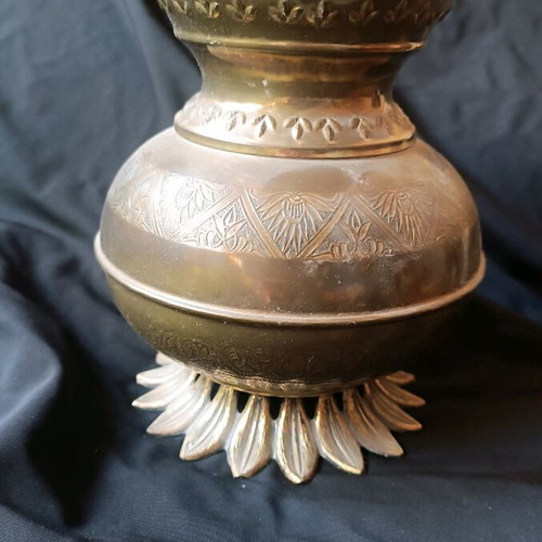 Vintage brass vase used, solid brass Asian style