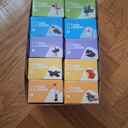 Building blocks set of 10 bird types new