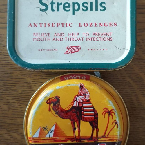 Tin boxes used, set of 4 vintage