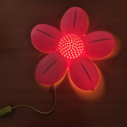 IKEA Smilla Bloma wall light like new, pink flower