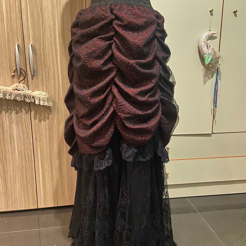 Gothic long Victorian skirt PunkRave new, black and burgundy