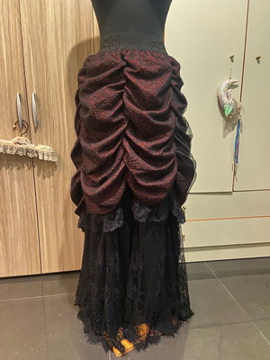 Gothic long Victorian skirt PunkRave new, black and burgundy
