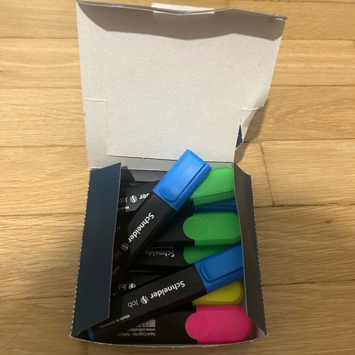 Schneider Job Highlighters New, 1 Box of 10 Pieces