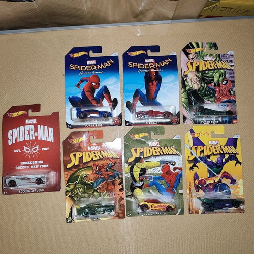 Hot Wheels Spiderman Homecoming set of 7 cars new