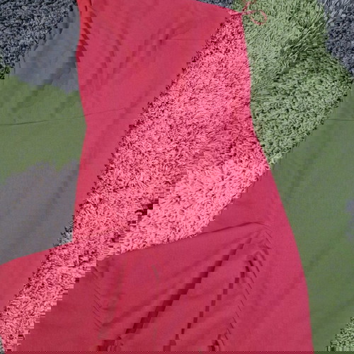 True Violet Midi Dress One Shoulder Ruffle New, Size M, Coral