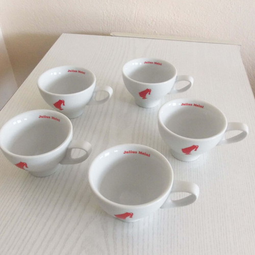 Julius Meinl porcelain coffee cups set of 5 used, white color