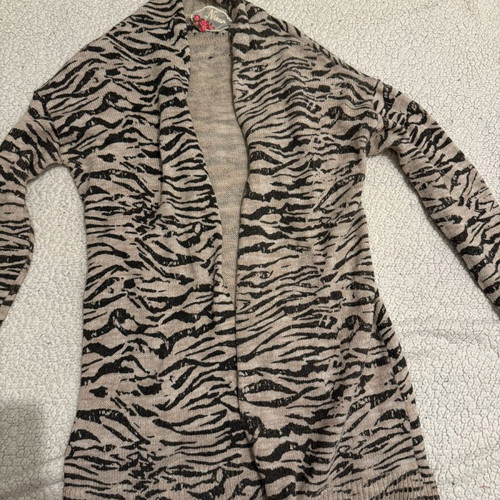 Animal print cardigan like new, size S