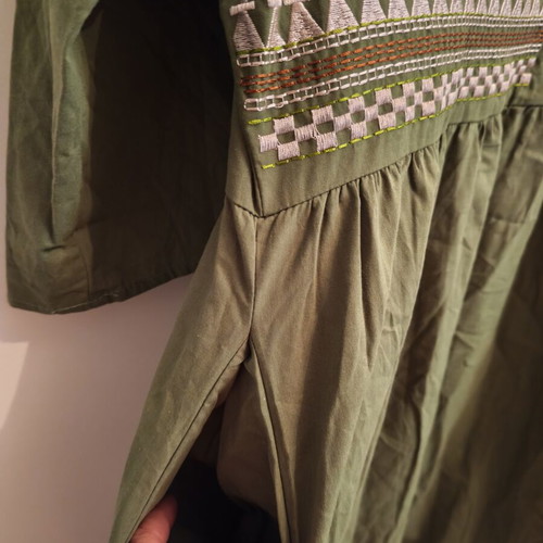 Shein cotton dress new, size XL, green with pockets