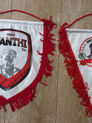 Xanthi two captain's pennants from matches