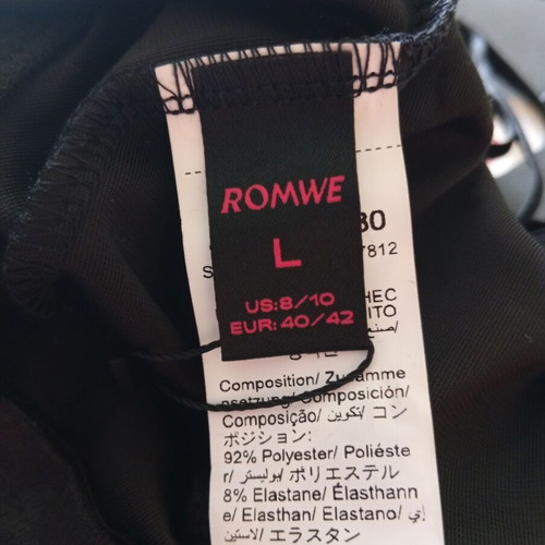 Romwe top size L καινούργιο, μαύρο με δαντέλα