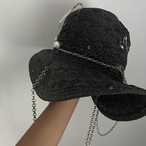 Summer beach hat black, new