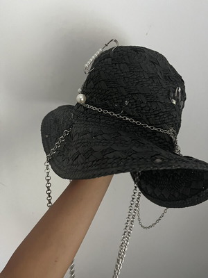 Summer beach hat black, new