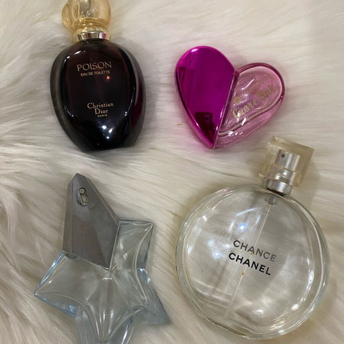 Empty branded perfume bottles used for collectors