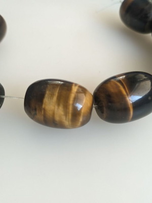 Tigereye beads large, pack of 8, 20x10mm, new
