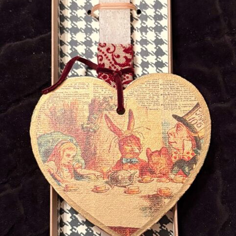 Easter candles with wooden decorations Alice in Wonderland new