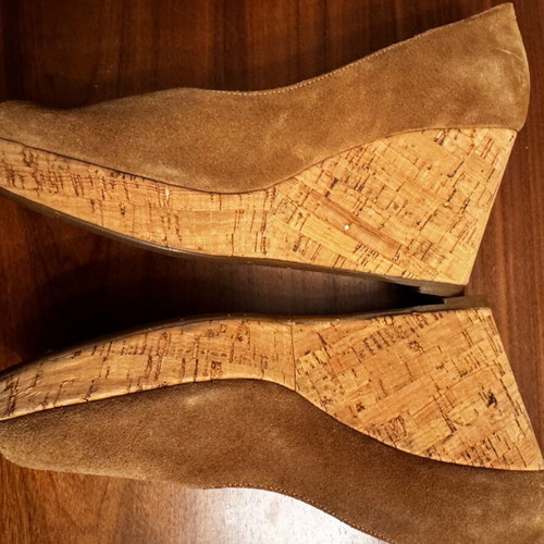 Kalogirou Suede Peep Toe Platforms Like New, Beige, Size 36