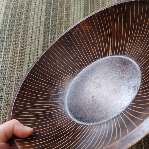 Wooden deep platter used, 30 cm diameter