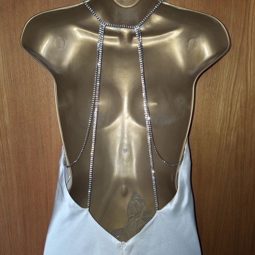 Zara Ivory Satin Diamanté Dress Size Medium New With Tags
