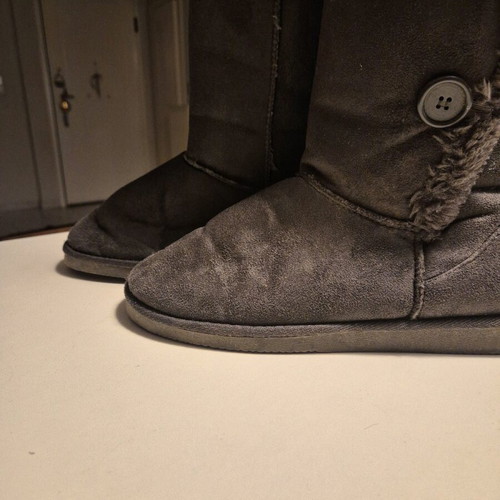 Boots with fur like new, gray, size 40