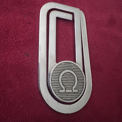 Salvatore Ferragamo Gancini vintage money clip used, silver